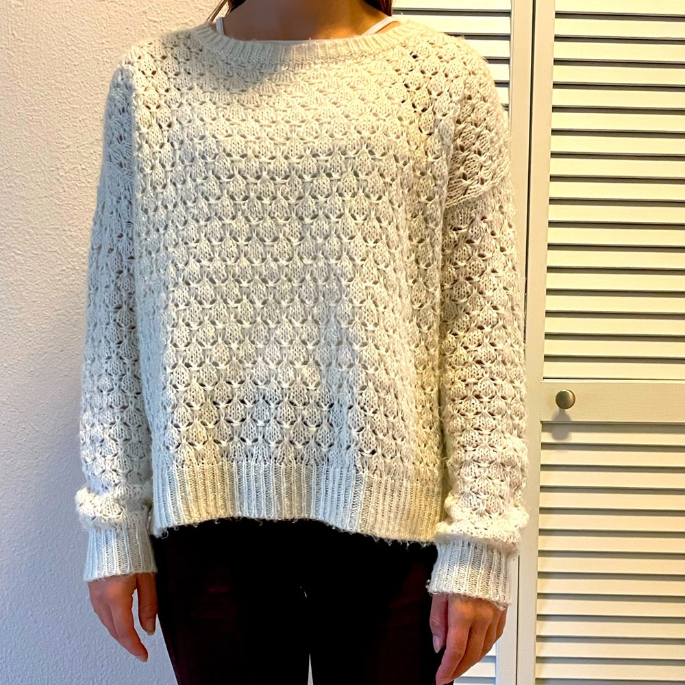 White knit sweater